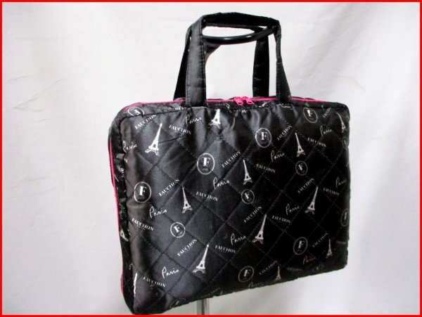FAUCION/フォション◇トラベルバッグ ランジェリーバッグ BK キルティング 旅行 W31cm拍卖