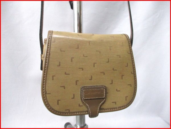 LANCEL/ランセル◇ミニショルダーバッグ フランス製 BR コーティング生地 本革使い 斜め掛け W16.5cm拍卖