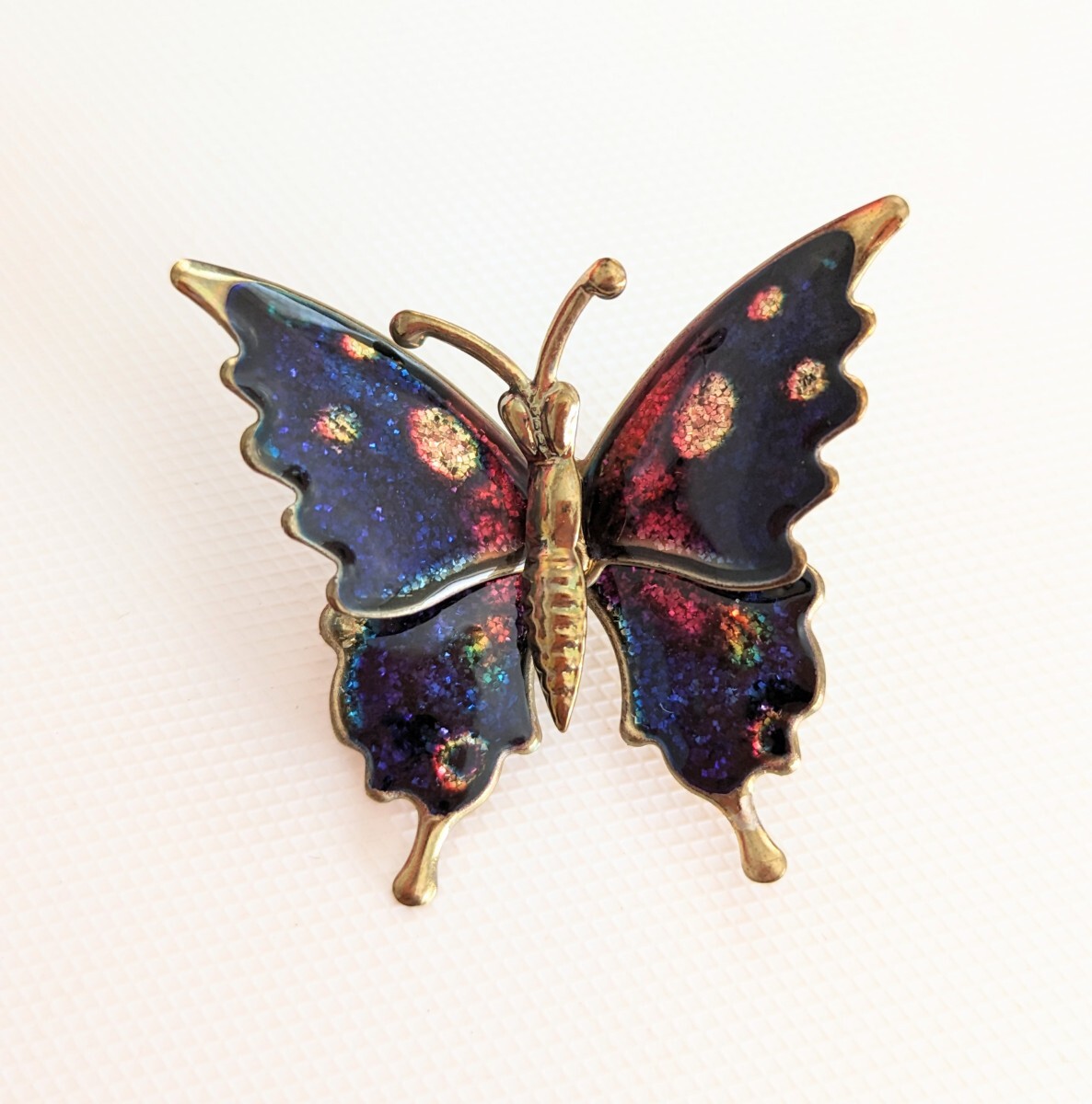 未使用 蝶々 バタフライ ブルーパープル ブローチ 海外製拍卖