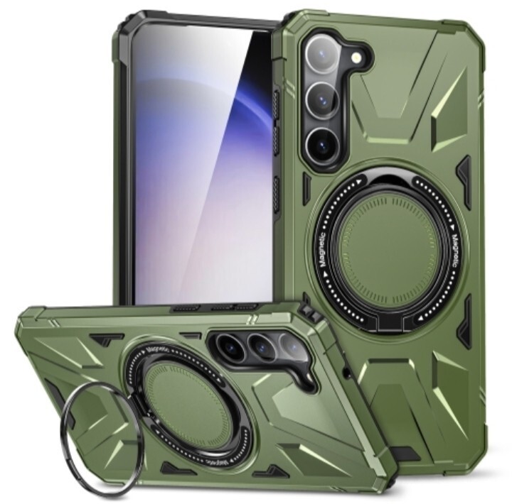 Galaxy S24 アーミーグリーン タフケース 落下保護 マグセーフ対応 拍卖