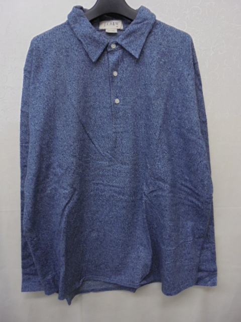 【KCM】ful-148-XL★古着・中古★メンズ 衿付き 長袖プルオーバー 『J.CREW』 ネイビー系 サイズ:XL拍卖