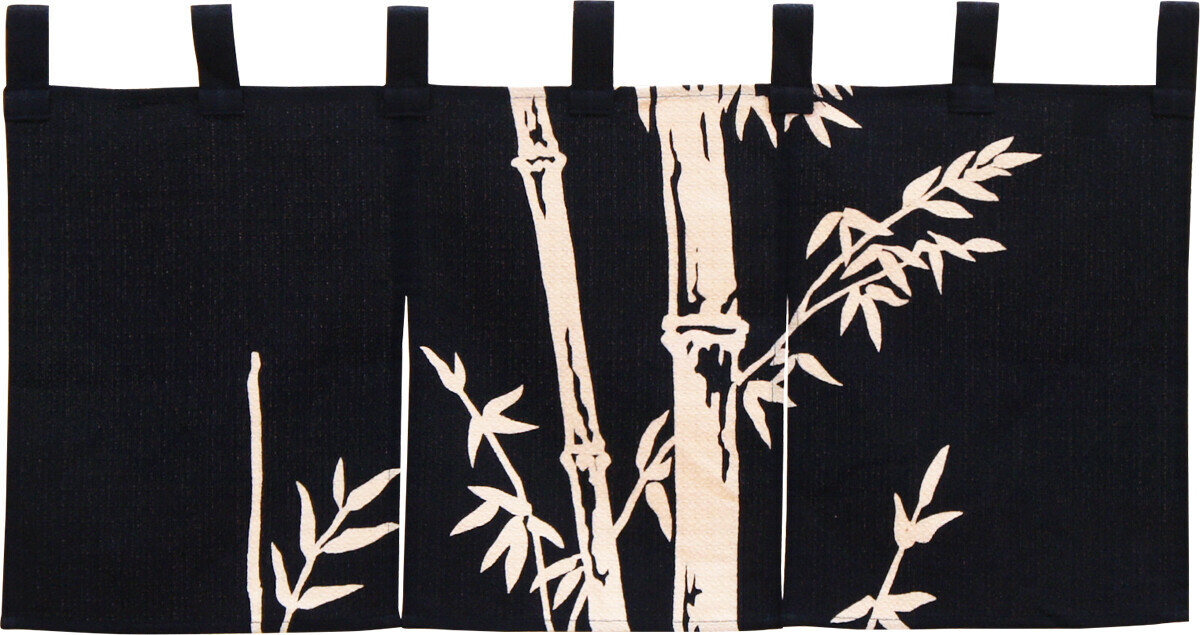 新品  暖簾 のれん 85X45cm「チ付き 抜染 竹」【日本製】チチ付7個拍卖