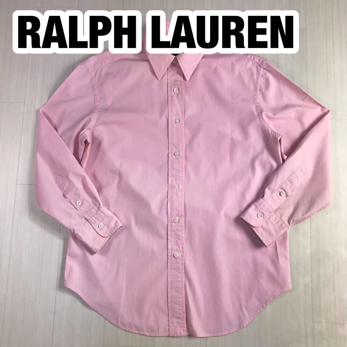RALPH LAUREN ラルフローレン 長袖シャツ 95 ピンク 刺繍ポニー ユースサイズ ガール拍卖