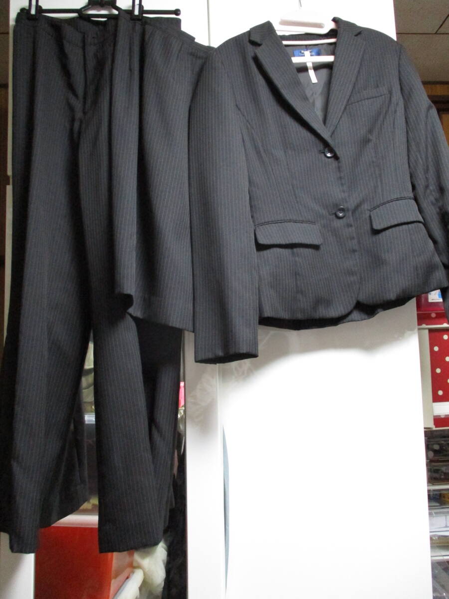 ◆中古 スーツ 9号 ストライプ スカート ズボン 3点セット CLOWARDS レディース *2522 拍卖