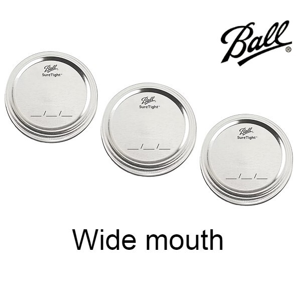 Ball社 メイソンジャー ワイドマウス用 内ふた&リングセット シルバー 3個セット拍卖