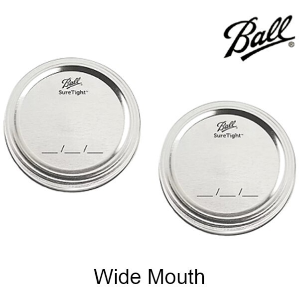 Ball社 メイソンジャー ワイドマウス用 内ふた&リングセット シルバー 2個セット拍卖