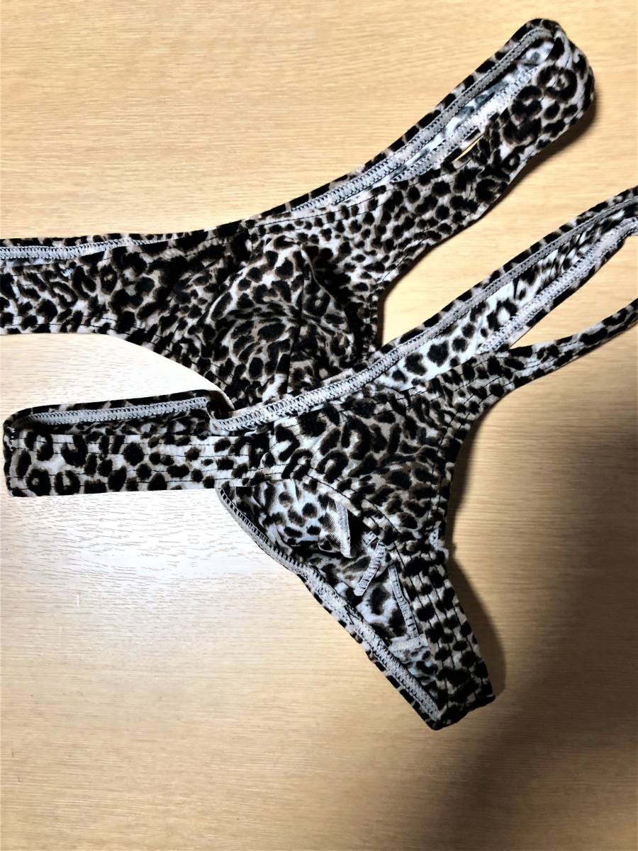新品●送料無料●メンズTバック ブリーフ 2枚組 ヒョウ柄 ひょうがら レオパード サイズ XXL ブラウン系 豹柄拍卖