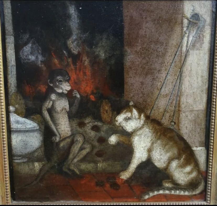 油彩 油絵 18世紀 フランス 動物画 アンティーク拍卖