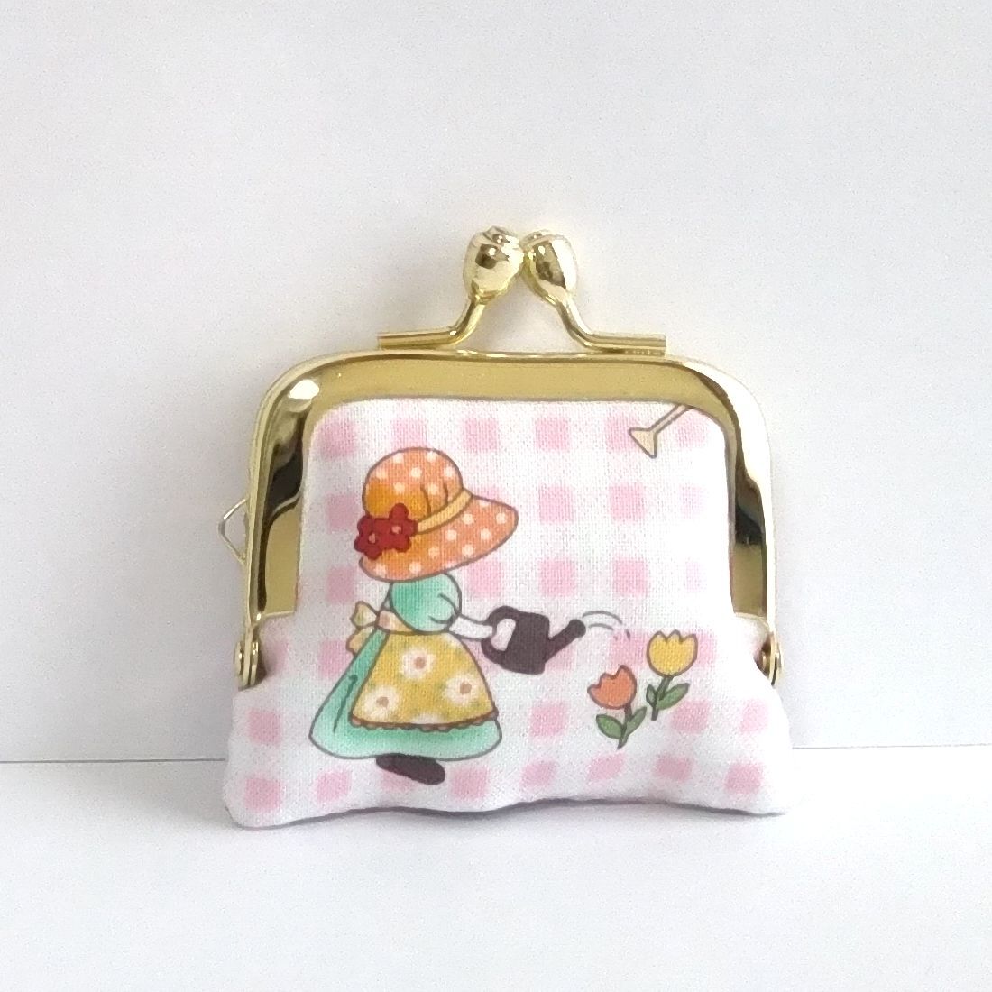 ●櫻●【角がま口】小さいがまぐち♪豆蔵♪304:【送料無料】がま口小物入れ,コインケース,小さい財布,お薬ケース,子供,帽子,child,水やり拍卖