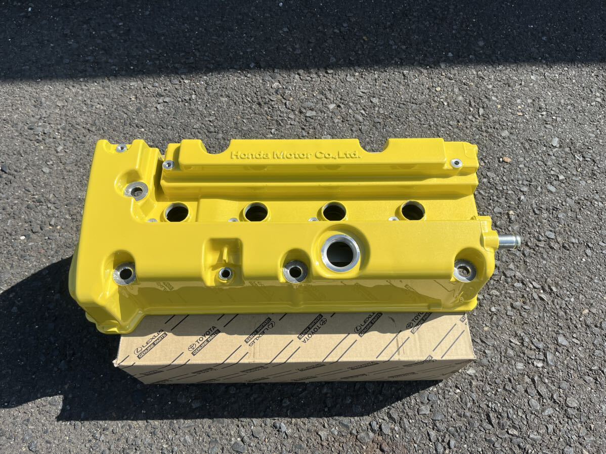 【塗装後未使用】イエロー 3コートパール K20A ヘッドカバー タペットカバー シビック インテグラ アコード DC5 FD2 EP3 CL7 FN2拍卖