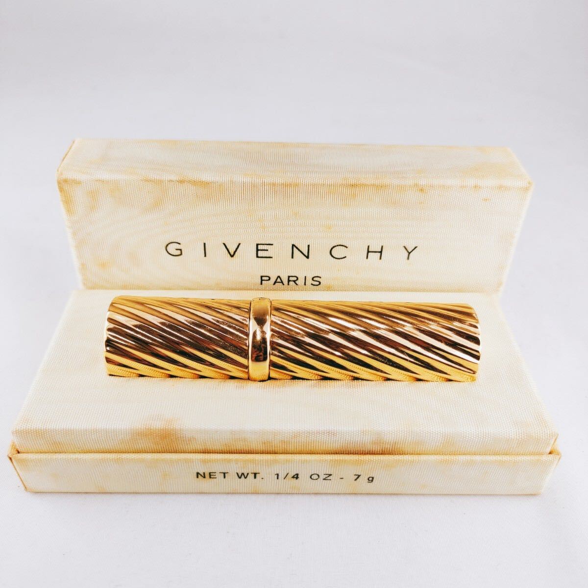 【中身無し】GIVENCHY ジバンシィ 香水 ボトル ゴールド基調 金色 ゴージャス スプレー Gロゴ ヴィンテージ レトロ フレグランス 香り拍卖