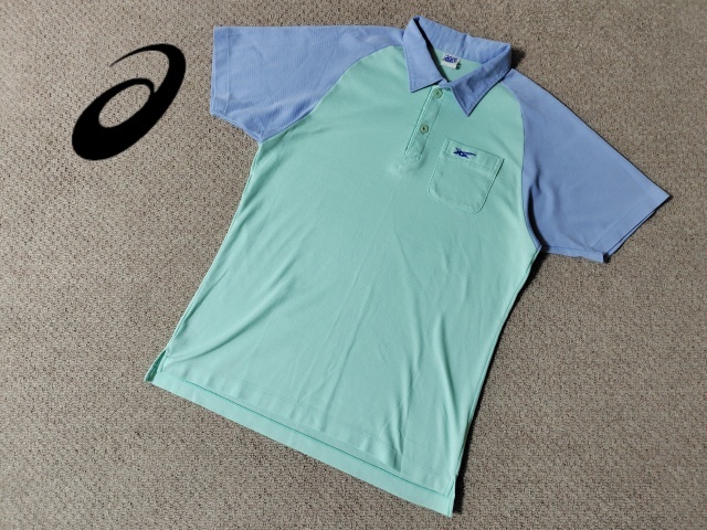 ★中古★送料230円 日本製 アシックス メンズ 半袖ポロシャツ ファッション ストリート asics ボーラホリック オールド 古着拍卖