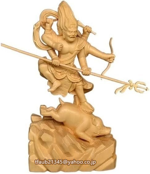 【ケーリーフショップ】摩利支天 仏像 木彫り 仏像 守護神総高21cm高級木彫り拍卖