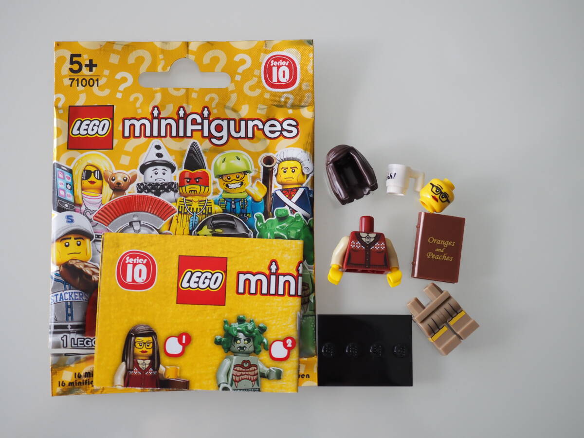 【開封未組立】レゴ ミニフィギュア シリーズ10 NO.1 司書 カップ 本 メガネ LEGO Librarian minifigures series 10拍卖