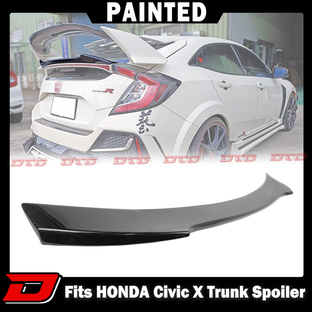 【即納品】#NH731P塗装済 ブラック ホンダ シビック 10代目 ハッチバック FK型 FK7 FK8 ABS エアロ トランクスポイラー V TYPE 塗装費込拍卖