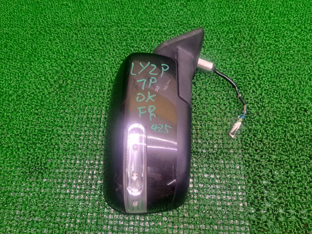 425 マツダ MPV LY3P 純正 ウインカー 付き ドアミラー 右 サイドミラー 運転席側 7ピン 動作確認OK拍卖