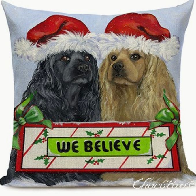 【送料無料】コッカースパニエル Z Xmas クッションカバー【新品】拍卖