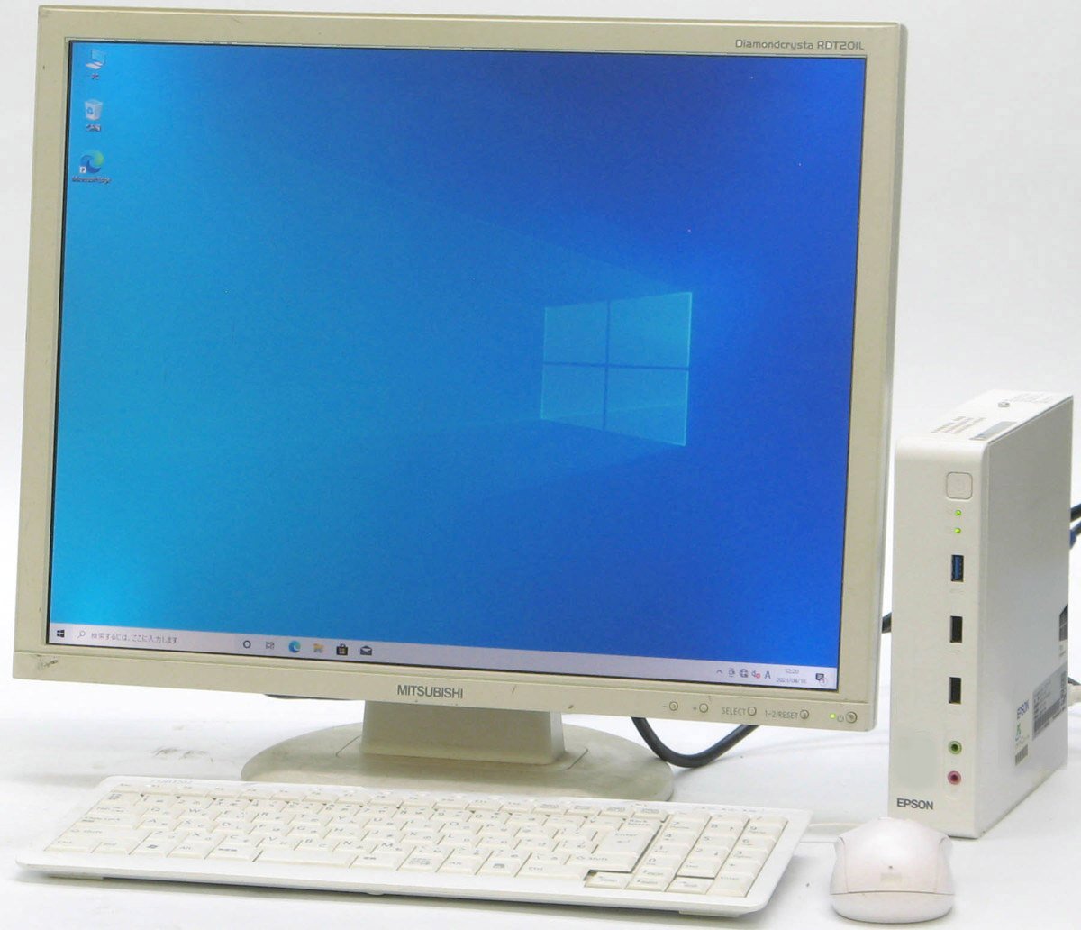 EPSON Endeavor ST11E ■ 20インチ 液晶セット ■ AMD E2-6110/SSD/省スペース/コンパクト/Windows10 デスクトップ拍卖