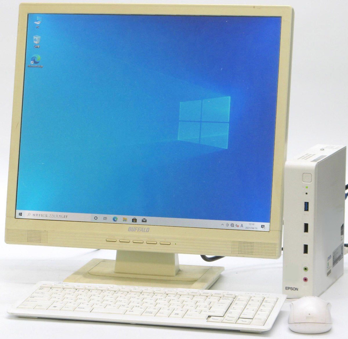 EPSON Endeavor ST11E ■ 19インチ 液晶セット ■ AMD E2-6110/SSD/省スペース/コンパクト/Windows10 デスクトップ拍卖