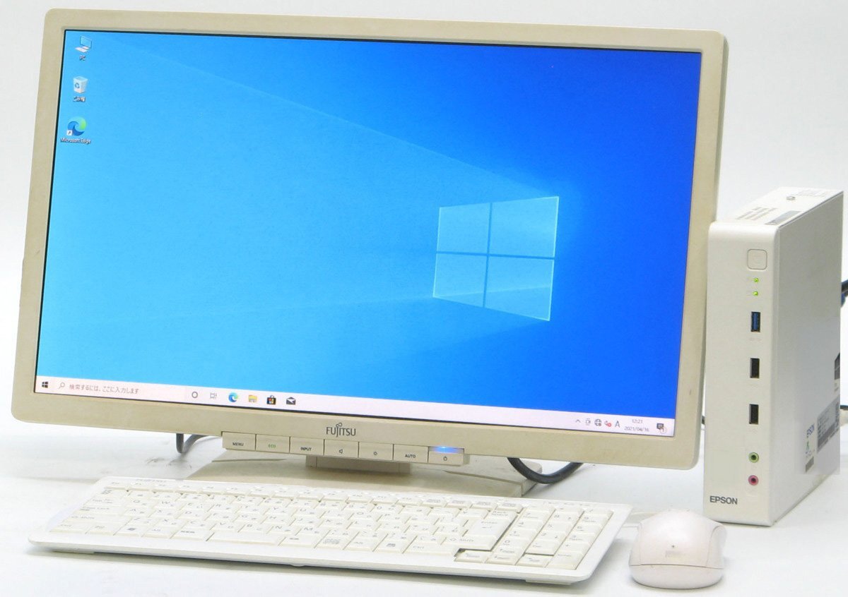 EPSON Endeavor ST11E ■ 20インチワイド 液晶セット ■ AMD E2-6110/SSD/省スペース/コンパクト/Windows10 デスクトップ拍卖