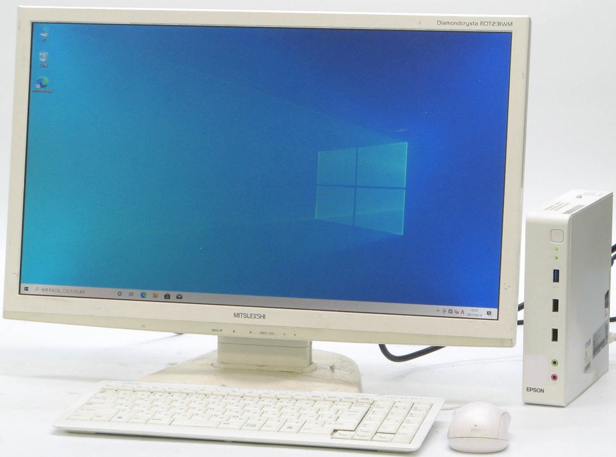 EPSON Endeavor ST11E ■ 23インチ 液晶セット ■ AMD E2-6110/SSD/省スペース/コンパクト/Windows10 デスクトップ拍卖