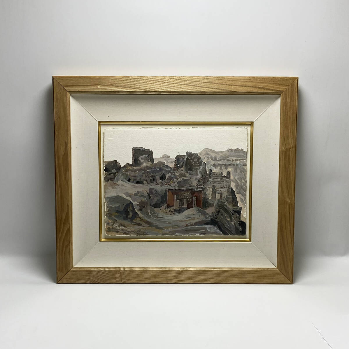 【真作】■ ヒロ・ヤマガタ ■ 「チベット遺跡」 水彩/原画 真作保証 240521014拍卖