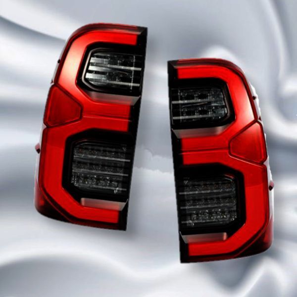 トヨタ ハイラックス ライト ランプ GUN125 ファイバー フルLED レッドスモーク テール 流れるウインカー シーケンシャル 左右 新品拍卖