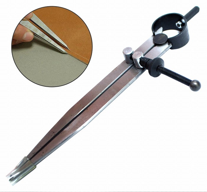 ディバイダー ネジコンパス レザークラフト 革 加工 道具 革工芸 革細工 計測 測定 固定 裁断 ねじ コンパス DIY拍卖
