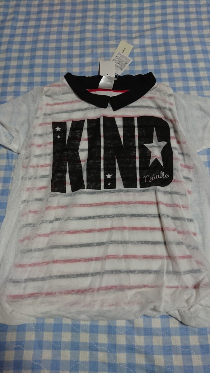 @♪140☆未使用・保管品☆襟付き2枚仕立て バルーンシルエット可愛いトップス 白130拍卖