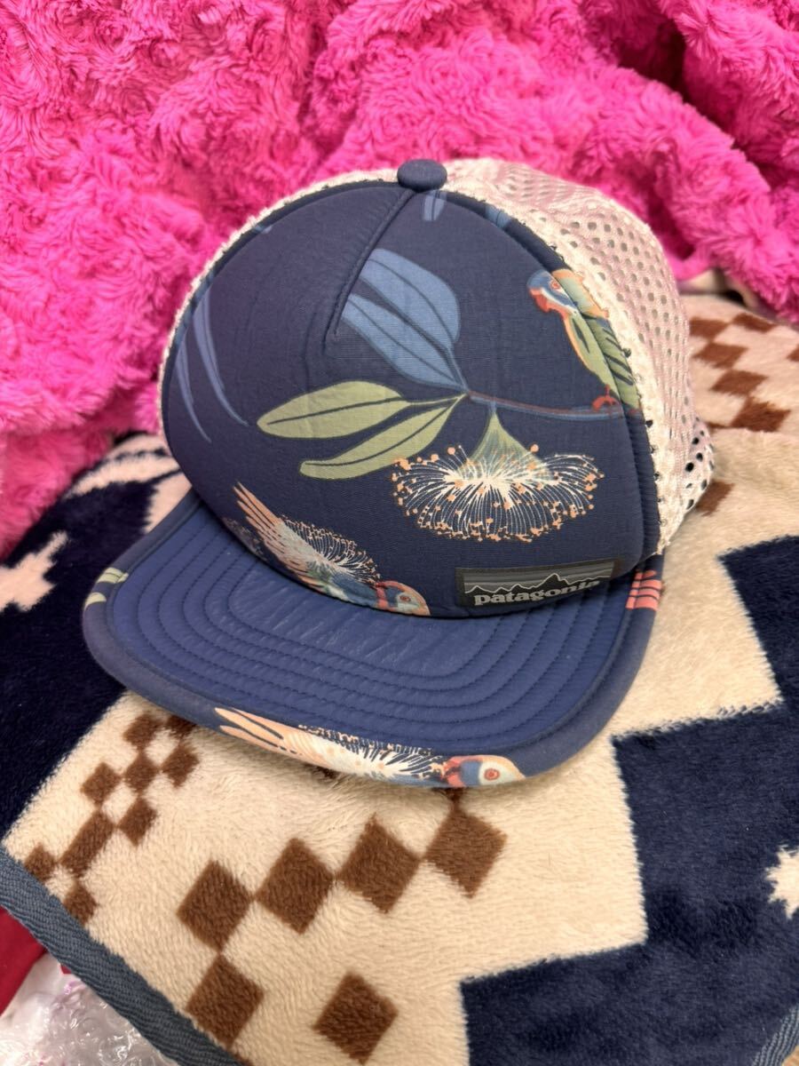 送料格安スピード発送!良品★パタゴニアダックビルトラッカーキャップ鳥柄★ALLサイズジョギング登山トレランマラソン拍卖