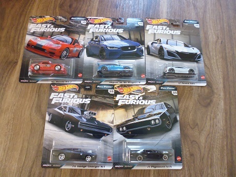5台セット ワイルドスピード FULL FORCE ダッジチャージャーR/T プリマスプリムスGTX マツダRX-7 FD3S ホンダAcura NSX ジャガーXESV 拍卖