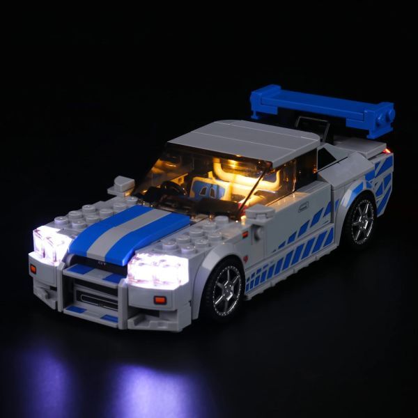LEGO MOC ブロック 76917 互換 ワイルド・スピード日産 スカイライン GT-R R34 LED ライト 照明 キット カスタム パーツ DL173拍卖