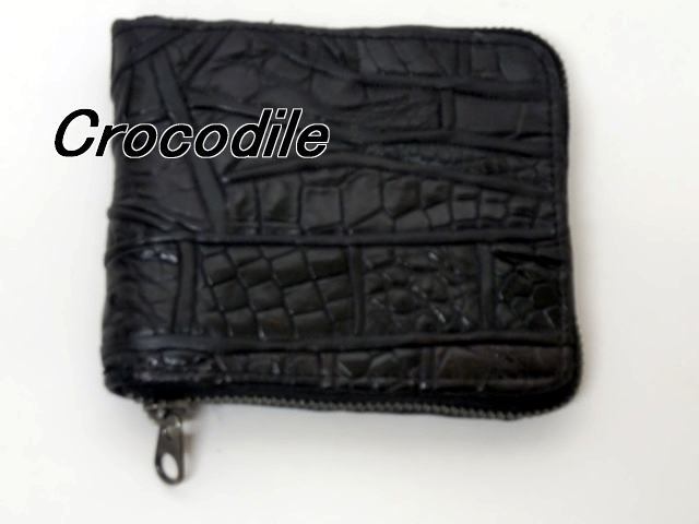 限定一点品 送料無料 257-2クロコダイル革デザインワークのラウンドファスナー式折り財布拍卖