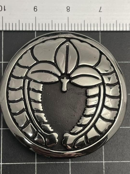 家紋コンチョ★丸に下がり藤★大★ジャーマンシルバー拍卖