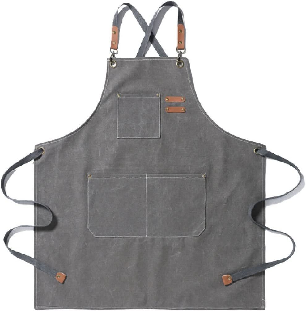 新品◆コットンキャンバス ワークエプロン グレー◆DIY/美容師/ガーデニング/キャンプ t999拍卖