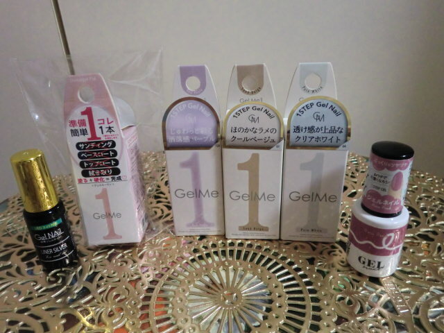 最終値下げワンステップジェルネイル(サンティングベースコートトップコートふき取り不要)ジェルミ―ワン新品1本+3本&おまけ2本計6本★拍卖