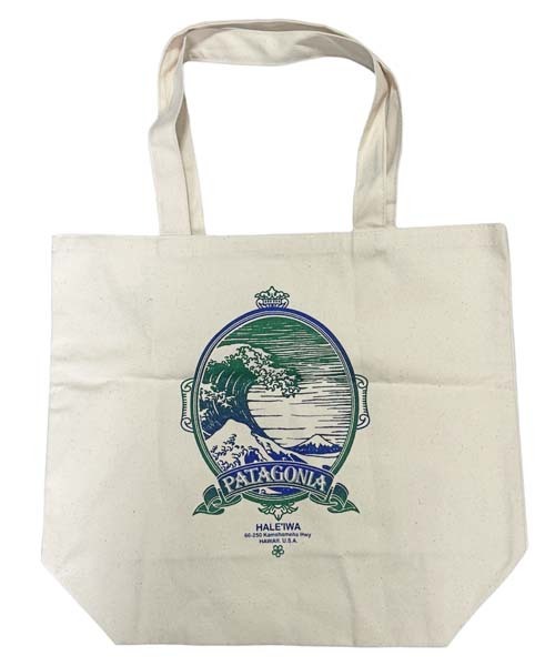 パタゴニア 北斎 バッジ キャンバス バッグ ハレイワ PATAGONIA BAG HALEIWA HAWAII ハワイ 店舗 限定 HOKUSAI ウェーブ TOTE エコ トート拍卖