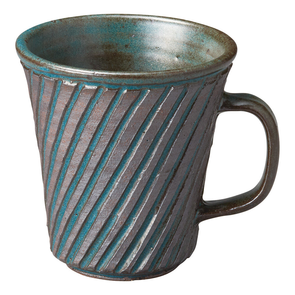信楽焼! ☆青銅浮彫マグカップ☆ 新品 コーヒー 紅茶 ミルク ラテ エスプレッソ カプチーノ 茶器 ギフト拍卖