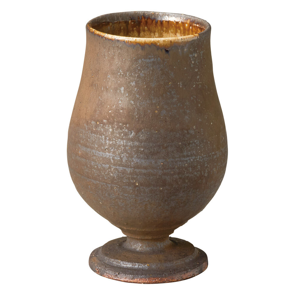 信楽焼! ☆ブラウンタグ・ゴブレット☆ 新品 湯呑 湯飲 ワイン 煎茶 ほうじ茶 茶器 ギフト拍卖