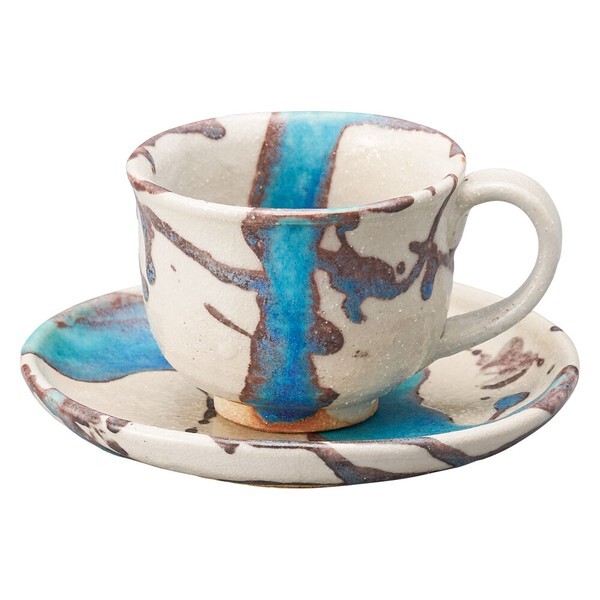 信楽焼! ☆氷河コーヒー碗皿☆ 3-4398 新品 コーヒー 紅茶 ミルク ラテ エスプレッソ カプチーノ 茶器 ギフト拍卖