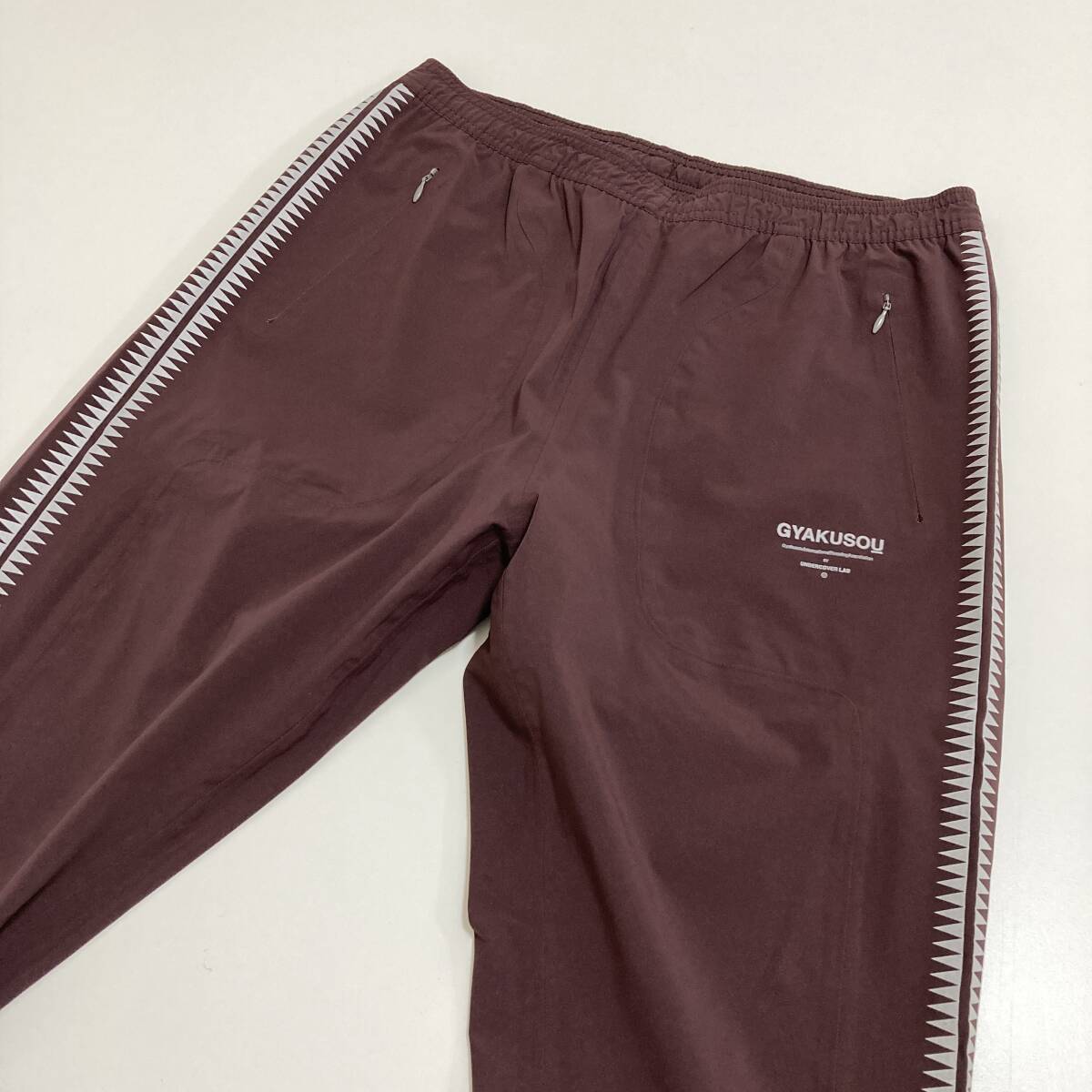 GYAKUSOU GIZ サイドライン ナイロン トラックパンツ エンジ Mサイズ UNDERCOVER NIKE アンダーカバー ナイキ 4020297拍卖