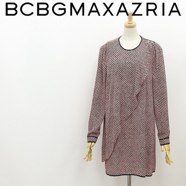 美品◆BCBG MAXAZRIA マックスアズリア JACIE 総柄 パイピング ワンピース XS拍卖