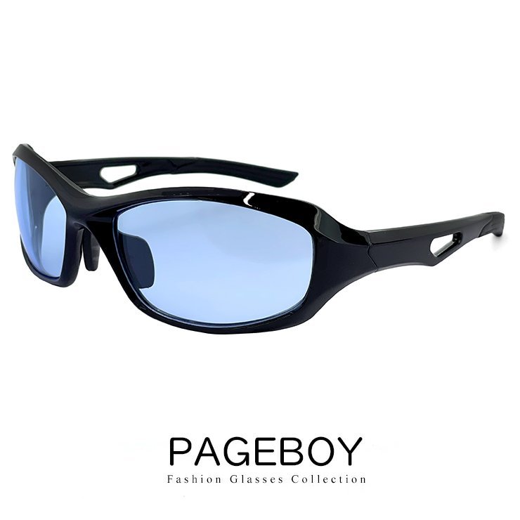 新品 メンズ サングラス py5112-3 uvカット 紫外線対策 pageboy バイク アウトドア ブラック 黒 フレーム 男性用拍卖