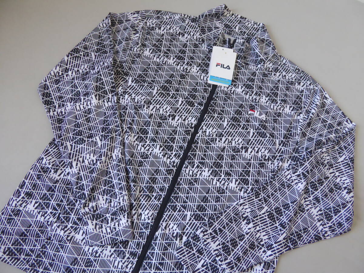 FILA フィラ 吸水速乾 UVプロテクト ストレッチ 水陸両用 ラッシュガード ジャケット LL 黒白 ③拍卖