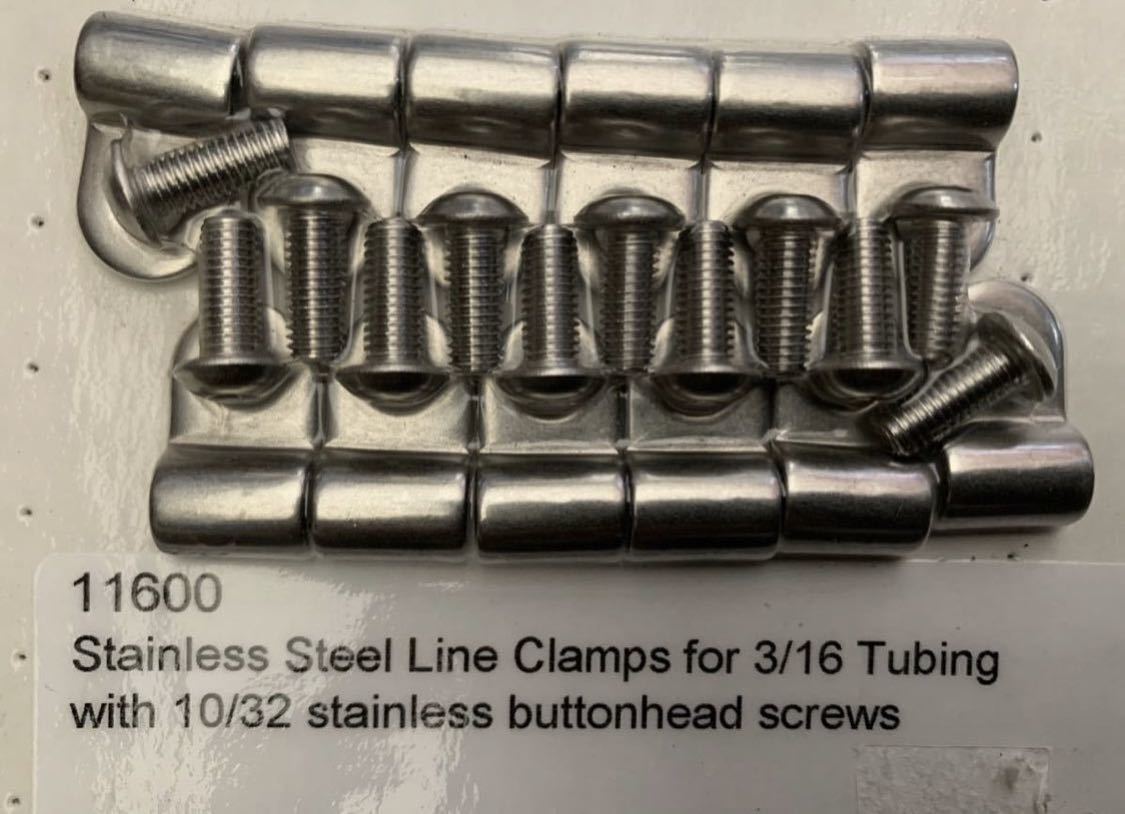 ステンレスポリッシュラインクランプセット新品。シボレーインパラ、ベルエア、GM、フォード、アメ車、旧車のブレーキラインのクランプに拍卖