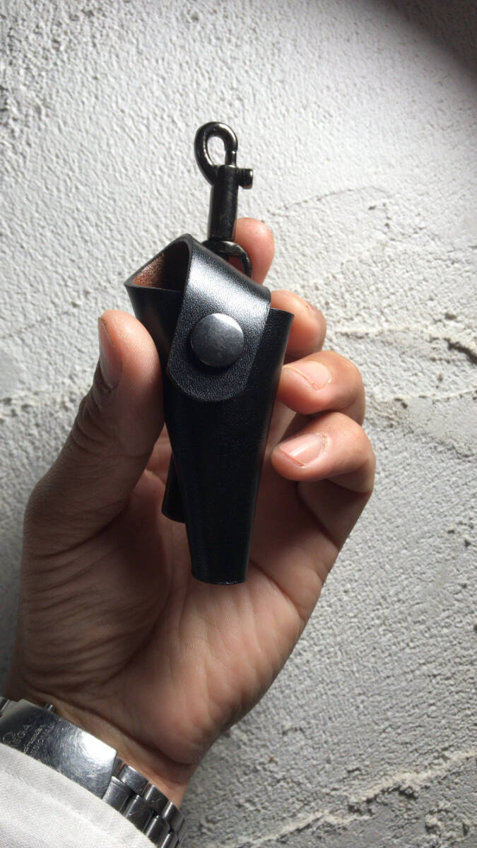 フォーセップケース2024'両面張り☆ブラックオニキスカラー☆ ベロ部分長め☆スピアブランチ&フライフィッシング☆ブラックメタ調パーツ拍卖