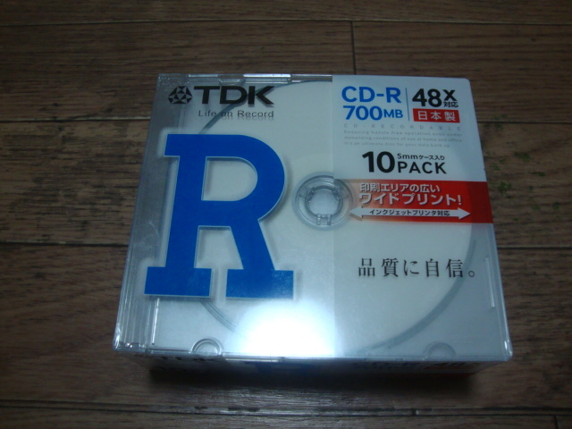 ★ 新品 TDK CD-R 700MB 10枚 48X対応 ホワイトワイドプリンタブル 5mmケース入り CD-R80PWDX10B ★拍卖