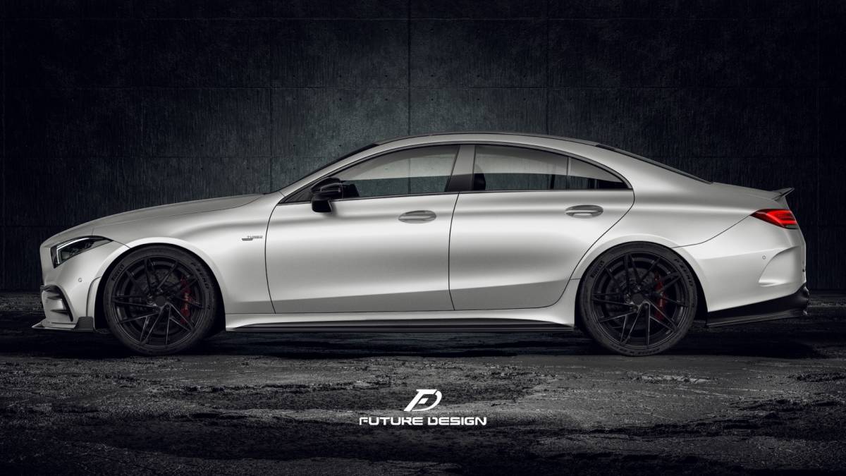 【FUTURE DESIGN】BENZ メルセデス・ベンツ CLS-Class C257 W257 サイドスカート 本物DryCarbon ドライカーボン FDGT2 カスタム エアロ 53拍卖