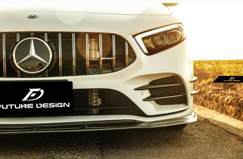 【FUTURE DESIGN 正規品】BENZ ベンツ W177用S1フロントカーボンリップスポイラー A180 A200 A35 FDGT Aクラス Class AMG 本物DryCarbon拍卖