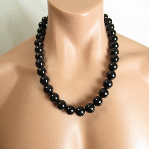【ブラックオニキス16mm】天然石ネックレス パワーストーン LLサイズ拍卖